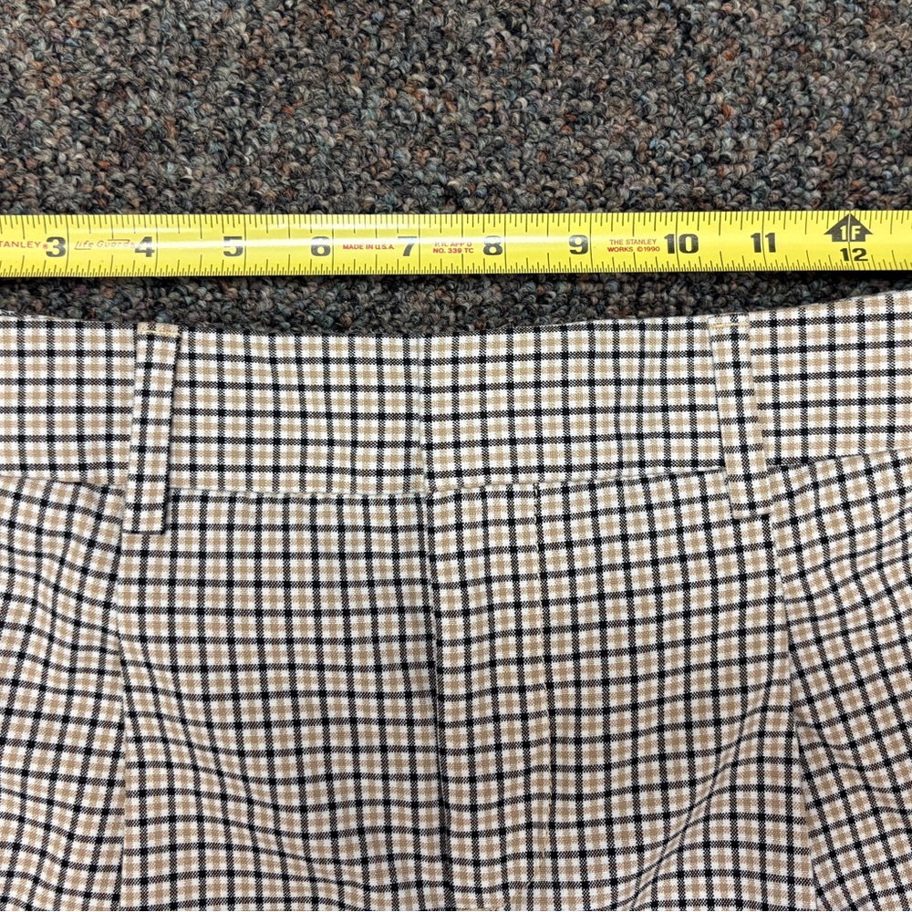 Banana Republic Women’s Size 4 Plaid Pleated Cuff Pant Navy Khaki - Picture 8 of 8